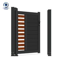 Portail d'intimité en aluminium, clôture moderne à persiennes, porte de jardin extérieure, portail d'entrée de villa résidentielle