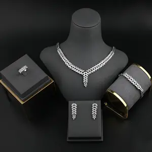 Jewellery Sets Platinum Plated Bracelet Ring Earring And Necklace Sets Jewelry For Women Fine Zircon Jewelry Set Gift