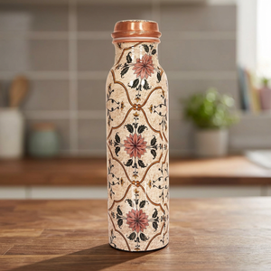 Premium Multicolor Pure <b>Copper</b> Water <b>Bottle</b> Handmade Traditional Indian <b>Copper</b> <b>Drinking</b> <b>Bottle</b> Reusable Decorative Drinkware - Product Image 2