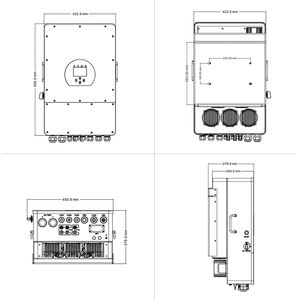 ईयू स्टॉक डीये सूर्य-5/6/8/10/12k-sg04lp3-ew 5kw 6kw 8kw 10kw 12kw 3 चरण हाइब्रिड शुद्ध साइन वेव इन्वर्टर - Product Image 4