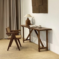 Table à manger rectangulaire en bois massif de style Wabi Sabi, table d'entrée, table de salon, console moderne, table de chambre à coucher, écologique