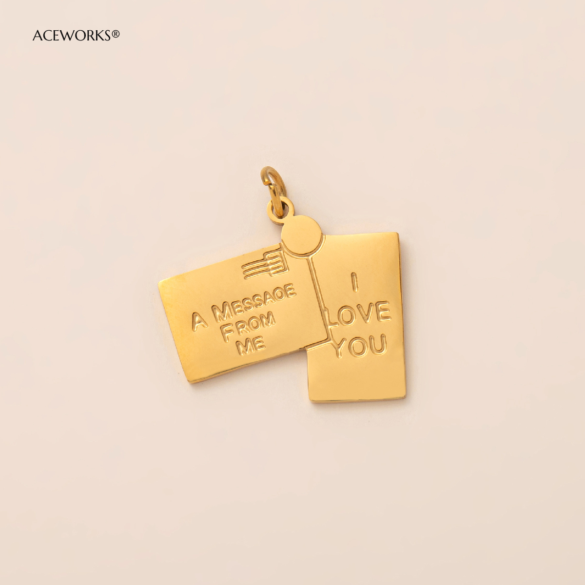 Golden Love Letter 19.8*23.2mm