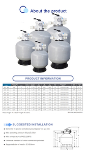 เครื่องกรองทรายพลาสติกแบบติดตั้งด้านบนที่มีประสิทธิภาพ พร้อมปั๊มน้ำแรงดัน 220 โวลต์ สำหรับสระว่ายน้ำ - Product Image 5