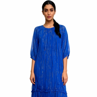 Nouvelle Robe Plissée Décontractée en Rayonne Brillante 2026, Col en V, Manches Mi-longues, Longueur Ras du Sol, Multicolore, Ample et Élégante pour les Vacances