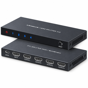 ตัวแยกสัญญาณ HDMI Mindpure 4K 1 เข้า <span class=keywords><strong>4</strong></span> ออก 1x4 ตัวขยายสัญญาณแบบกระจาย 1 ต่อ <span class=keywords><strong>4</strong></span> สำหรับแสดงผลหลายจอ รองรับการสะท้อนหน้าจอ ใช้ได้กับ PS5 และจอภาพ - Product Image 1