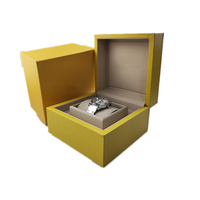Boîtier de montre élégant en cuir de Breiling jaune simple Boîtes et étuis de montre élégants