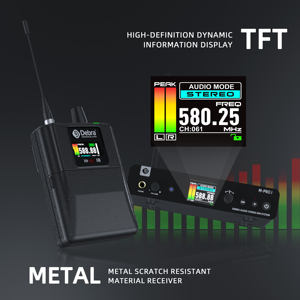 Système de monitoring intra-auriculaire sans fil Debra Stereo, émetteur UHF, récepteur métallique, IEM sans fil, musiciens, spectacles sur scène, guitaristes - Product Image 3