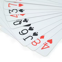 Jeu de cartes de poker en plastique blanc imperméable de haute qualité, imprimé sur mesure avec logo personnalisé, taille personnalisée, MOQ 1000 pièces pour jeux de cartes
