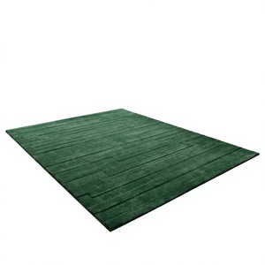 Tapis de bain en laine/coton tufté vert Chevron de la collection OCEAN ART COLLECTION HT-2601A - Product Image 1