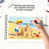 Carnet de croquis A4 en carton blanc néerlandais, reliure spirale, couverture rigide, pour dessin au marqueur et crayons de couleur, 250 g/m², motif dessin animé, fabriqué en Chine