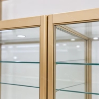 Vitrina de Exhibición de Aluminio y Vidrio Templado, de Pie, Multicapa, para Joyería, Cosméticos, Artesanías, con Cerradura, para Boutique y Tienda Minorista