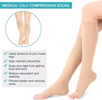Chaussettes de compression hautes aux genoux à bout ouvert pour hommes femmes 15-21mmHg bas de soutien de la Circulation post-chirurgie manchette de corps à usage quotidien