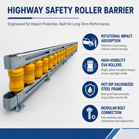 Sistema di Barriere Rotanti Antiurto MASH TL4 Certificato in EVA PU per Autostrade, Barriera di Sicurezza per Curve Stradali