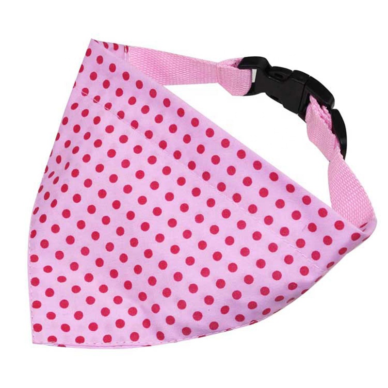 Bandana personnalisé à pois roses, accessoires pour animaux de compagnie bon marché, collier pour petit chien