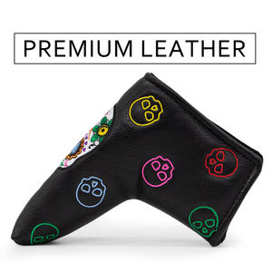 New Design Golf Blade Putter <b>Head</b> <b>Cover</b> Embroidery Skull Golf Headcover Putter Magnet Golf Putter <b>Cover</b> - Product Image 5