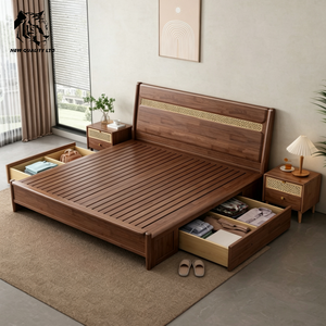 <b>china</b> wholesale well priced customize large stock ship immediately storage <b>bed</b> new fashion bedroom furniture wood full size <b>bed</b> - Product Image 6