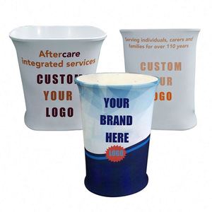 Custom Logo Portable Dye Sublimation Printing Trade Show Booth Display Counter With <b>Led</b> Light - Product Image 1