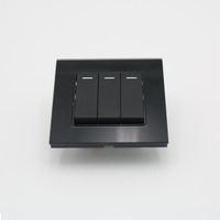 Interrupteur mural durable en verre, 1/2/3/4 gangs, 2/3/4 voies, 16A 250V, bouton-poussoir, IP20, compatible application