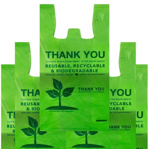 Bolsa de camiseta reutilizable de grado alimenticio Compras de supermercado y bolsas de comestibles de plástico reciclables para exposiciones - Product Image 1