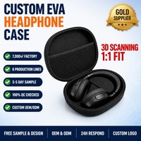 Étui noir en EVA pour casque supra-auriculaire avec fermeture éclair, coque rigide antichoc, étanche, grande capacité de rangement et de transport pour le gaming