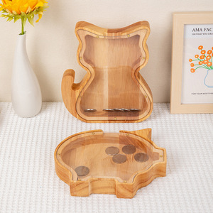 Hucha de madera con diseño de dinosaurio de dibujos animados para niños, decoración de escritorio, caja de dinero de madera maciza, edad de 2 a 4 años - Product Image 3