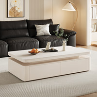 Table basse rectangulaire en dalle de roche de style crème minimaliste italien pour petits salons, mobilier moderne pour la maison