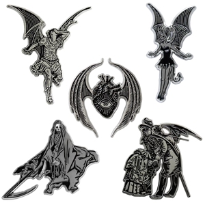 Halloween <span class=keywords><strong>Lucifer</strong></span> Horror Negro cielo <span class=keywords><strong>diablo</strong></span> beso corazón aleación plata chapado suave esmalte solapa Pin moda sombrero decorativo Pin - Product Image 1