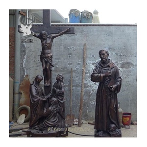 Décoration extérieure, Sculpture en Bronze religieux, Statue en Bronze grandeur nature, Statue en métal de Saint-prince avec bébé jésus - Product Image 4