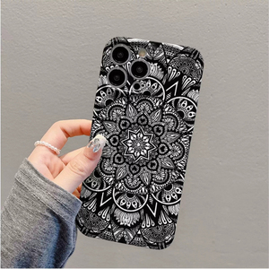 Cover per Cellulare in PC Rigido con Stampa Fotografica Totem Nero <span class=keywords><strong>Bianco</strong></span> Floreale per <span class=keywords><strong>iPhone</strong></span> <span class=keywords><strong>Xr</strong></span> 11 12 13 14 15 16 17 18 Pro Max - Product Image 4