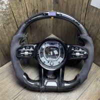 Volant de voiture en fibre de carbone GZYLC pour Mercedes AMG W223 W213 206 W222 GLC X253 C253 CLA W117