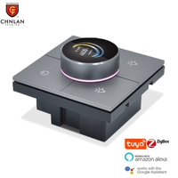 Nouveau design 2026 X3 Zigbee Tuya Interrupteur intelligent multifonctionnel à intensité variable 2 gangs avec bouton rotatif