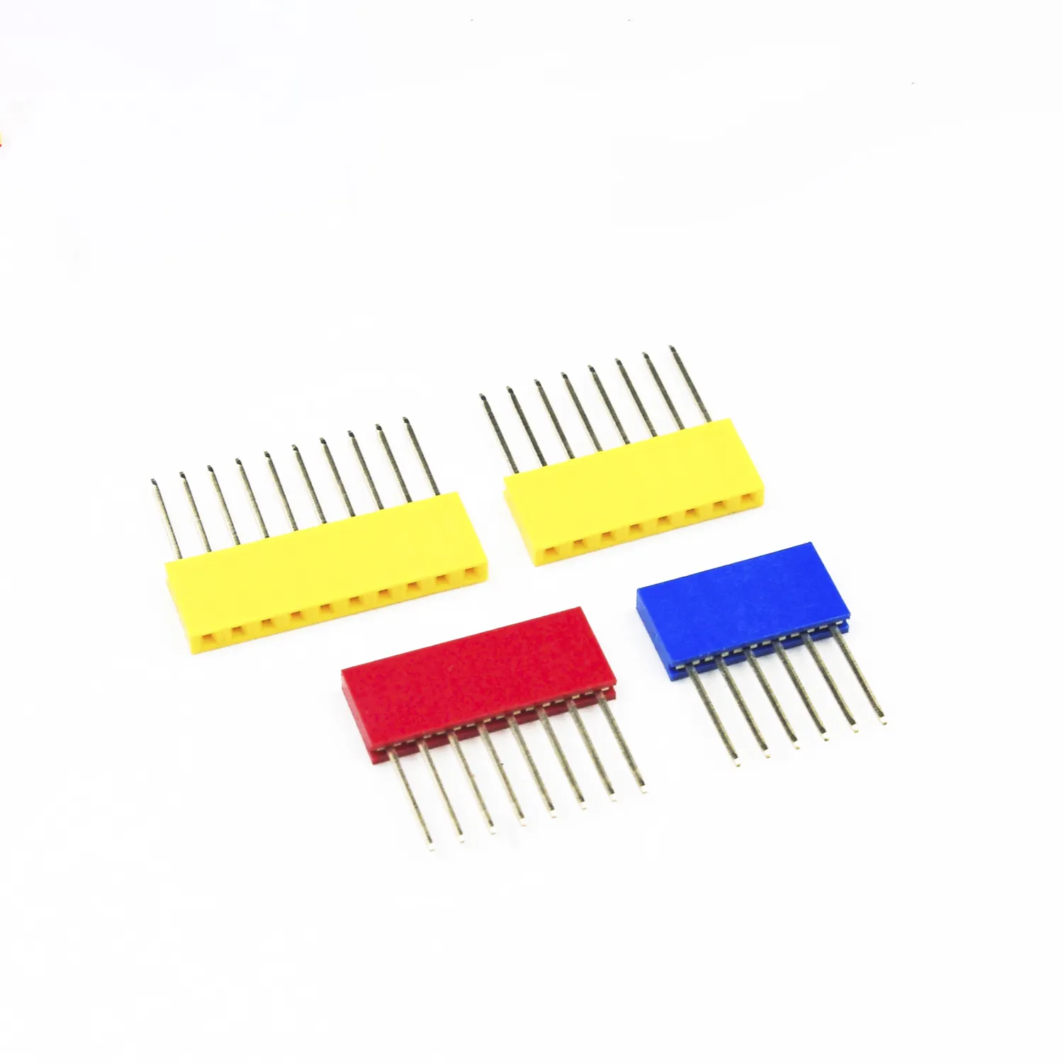암컷 높이 쌓을 수 있는 헤더 커넥터 소켓 11mm 실드 4 색 검정/빨강/파랑/노랑