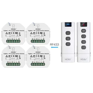 MOES Zigbee/Wifi con Control remoto RF433, módulo de interruptor inteligente de cortina para motores de cortina, persiana enrollable, 1/9 canales, Tuya