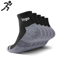 Chaussettes de sport en coton pour la course à pied, amortissantes, pour adultes, chaussettes de compression pour la cheville