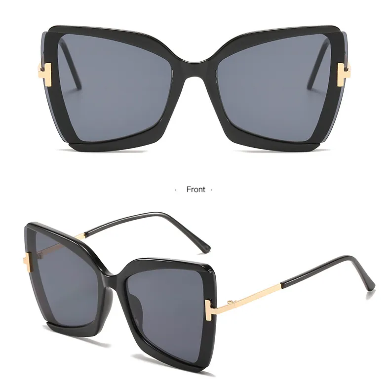 2023 Großhandel 70er Jahre Retro Classic Shades Square Polygon Übergroße Sonnenbrille Persönlichkeit Sonnenbrille für Frauen