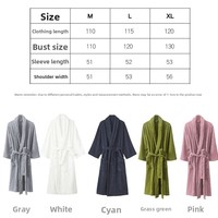 Peignoir en coton éponge à taille élastique pour femmes Shanhao, ample, absorbant, pyjama une pièce pour la maison
