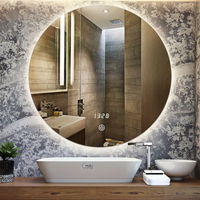 Miroirs de salle de bain longs, minimalistes, en verre, miroir mural moderne pour hôtel, miroir avec étagère pour salle de bain