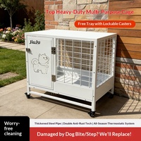 Cage pour chien en fer forgé pour chiens de taille moyenne à grande, niche d'intérieur de luxe avec toilette intégrée, extra-robuste et renforcée