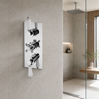 Robinet de douche thermostatique encastré à 3 poignées MK507 en laiton chromé poli