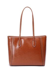 Sac fourre-tout en cuir ciré texturé, sac à main quotidien simple et polyvalent - Product Image 2