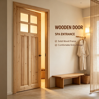 Fine Grain Fir Solid Glass Door Solid Timber Interior Door for New House Whole-home Decoration