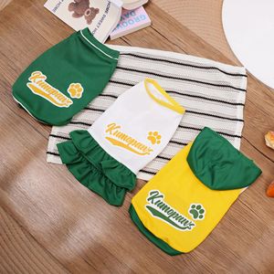 Pet Baseball Uniform Vest Summer Outdoor Sportswear For Dogs White And Green Color Scheme <b>Denim</b> <b>Material</b> Sublimation Print - Product Image 2