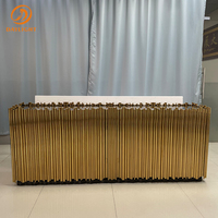 Plateau de buffet en bois doré, produit de luxe moderne et brillant, usine chinoise, personnalisé, buffet