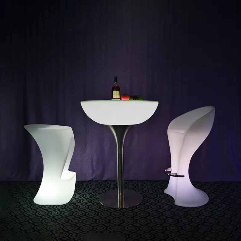 Polyethylene waterproof Durable & Stylish LED Half Moon Bar Table for Indoor & Outdoor