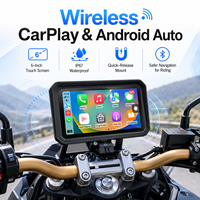 Pantalla de navegación de motocicleta impermeable portátil de 6 pulgadas con CarPlay Android Auto DVR TPMS Soporte Bluetooth Compatible con todos los Moto
