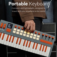 M-VAVE SMK-37 Elite MIDI-клавиатура - 37-клавишный портативный контроллер со встроенным синтезатором и RGB-пэдами, 16 пэдов, 8 энкодеров