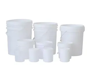 15L Pressure Resistant Durable Bucket White Round Plastic Paint Pail Custom Logo With Lid And Handle