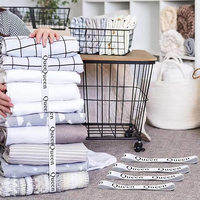 Organisateur et rangement de draps de lit pour maisons Bandes élastiques d'étiquettes Organisateurs pour placard à linge de lit pliable, taie d'oreiller, couette