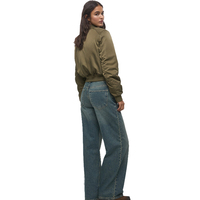 100% Nylon rembourré matelassé basique personnalisé sérigraphie Logo militaire vert recadrée Bomber vestes pour les femmes