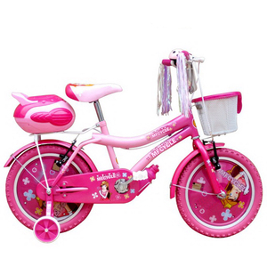Bicicleta Infantil de Acero Rosa para Niñas, 12, 16 y 20 Pulgadas, con Canasta y Caja Trasera, Venta al Por Mayor - Product Image 1